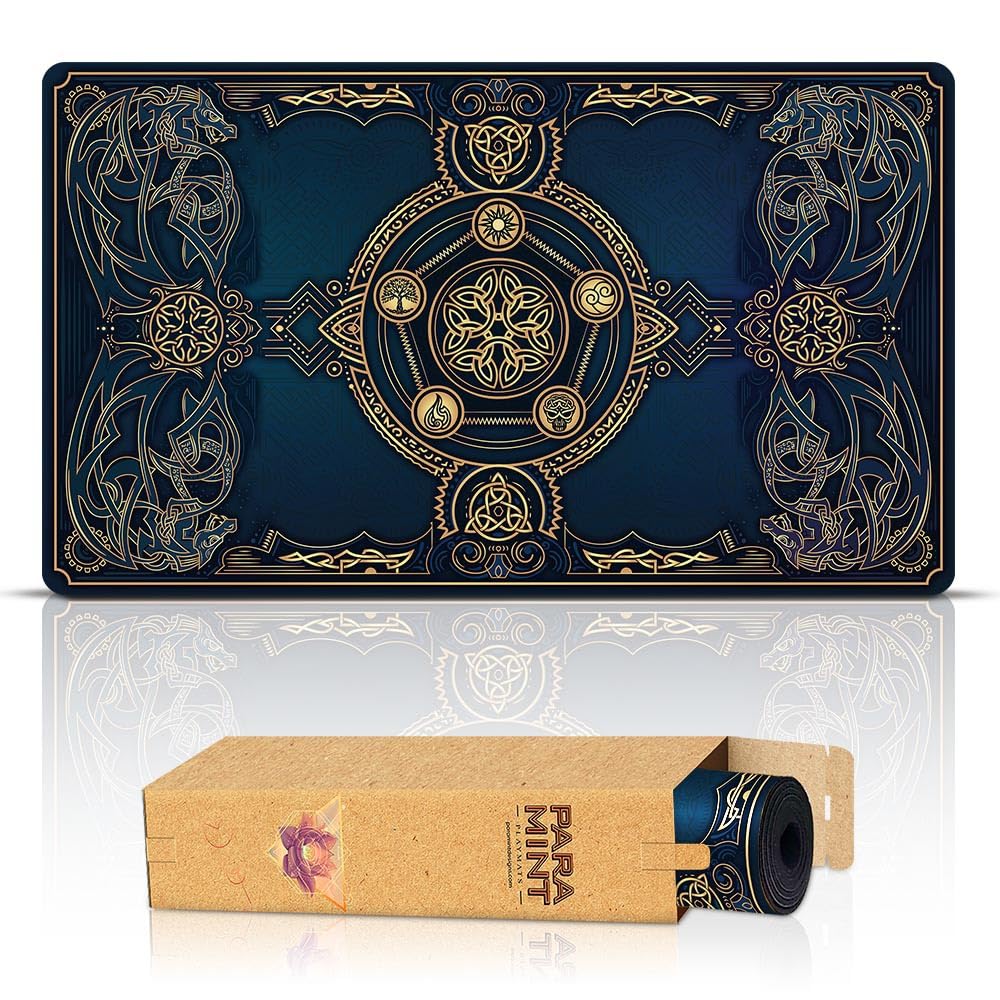 Royal Dragon Blast Stitched MTG Playmat - Premium Magic The Gathering Game Mat for MTG, YuGiOh & TCG - Original Fantasy Art Design - Perfect for Card Game Tournaments & Home Gaming Sessions