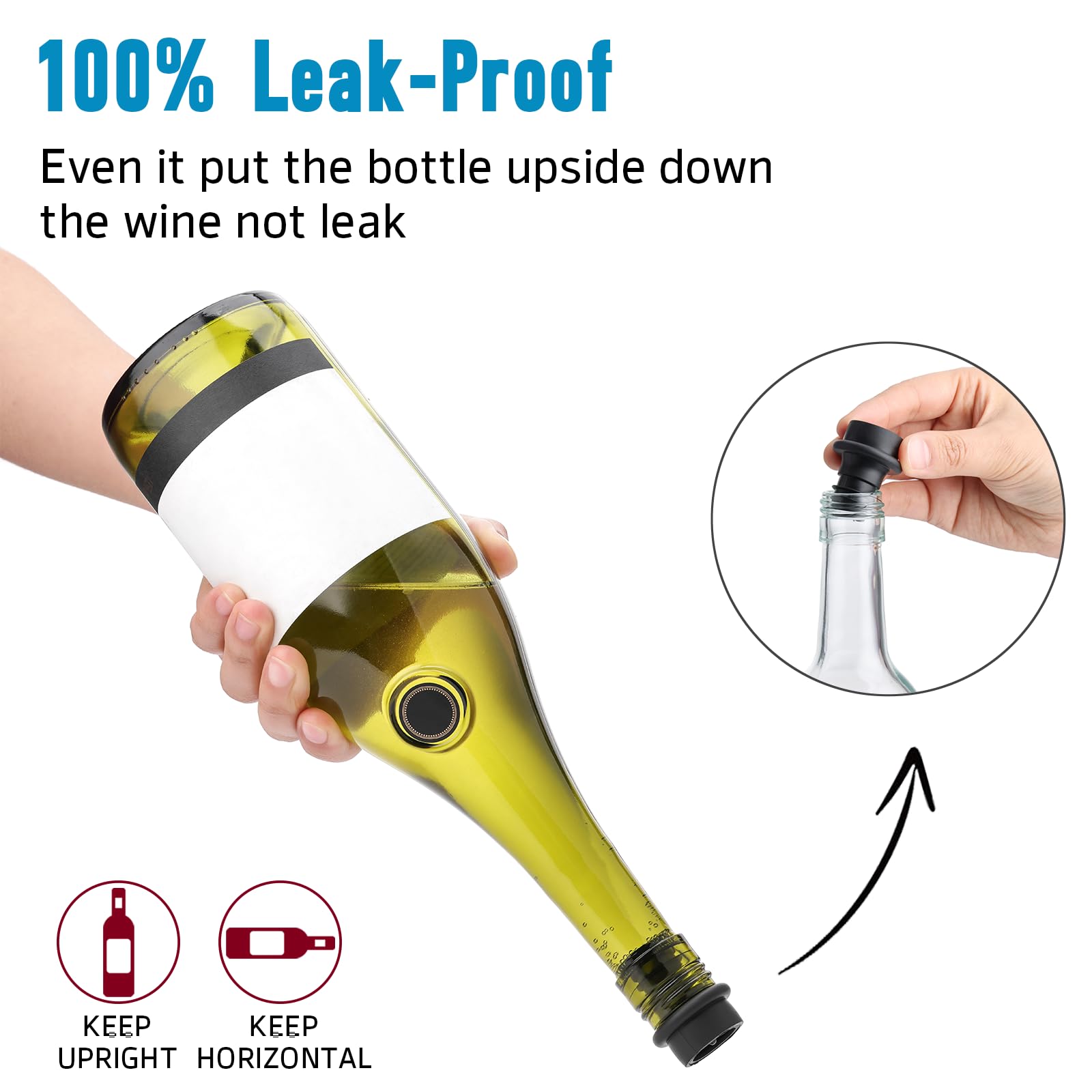 OWO Wine Vacuum Pump with 4 Stoppers - Premium Wine Saver & Preserver Kit | Reusable Air Remover Pump for Fresh Wine Preservation | Perfect for Home Bars, Restaurants & Wine Enthusiasts