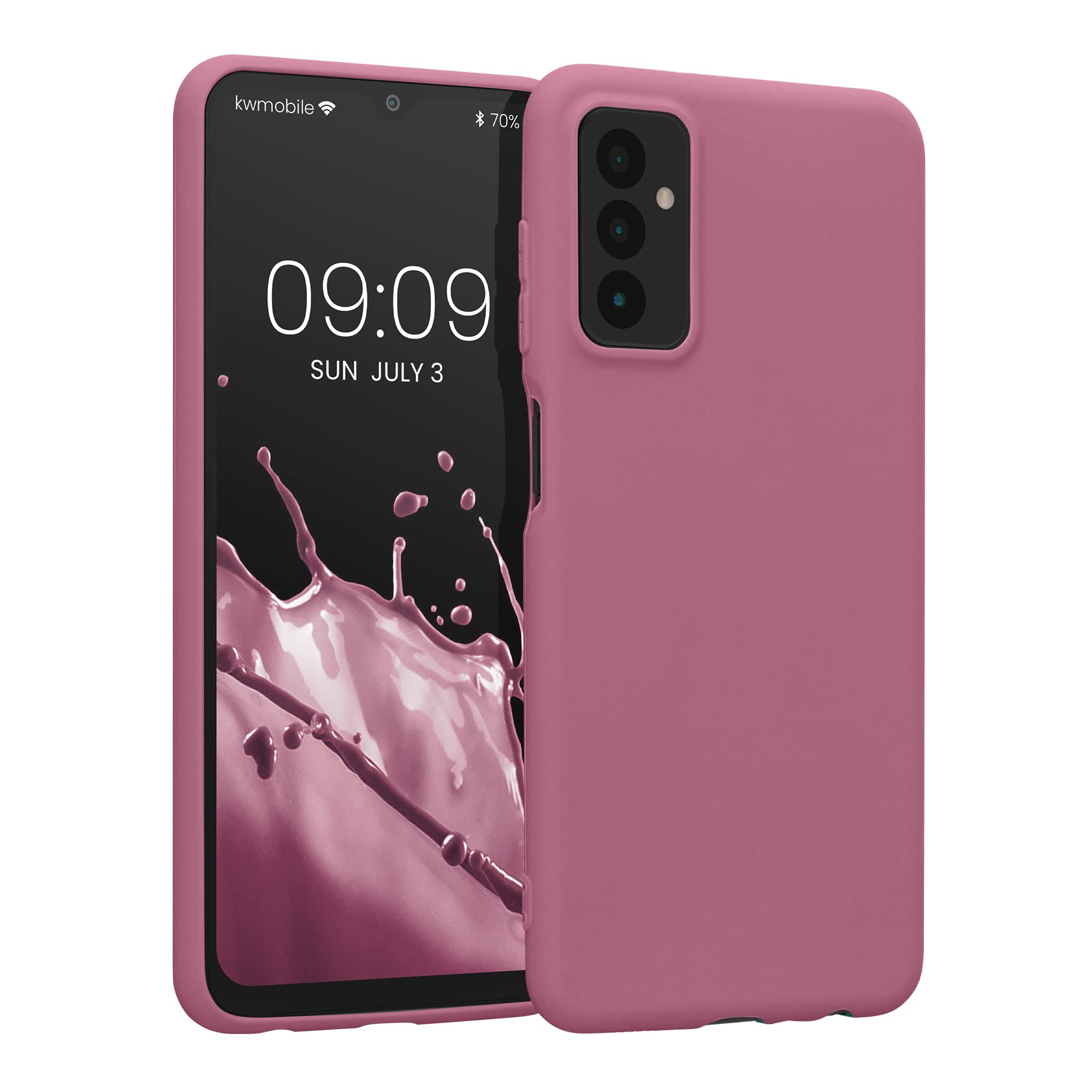kwmobile Flexible TPU Case for Samsung Galaxy M13 - Slim Soft Protective Phone Cover in Dark Rose | Perfect for Everyday Use, Work & Travel Protection