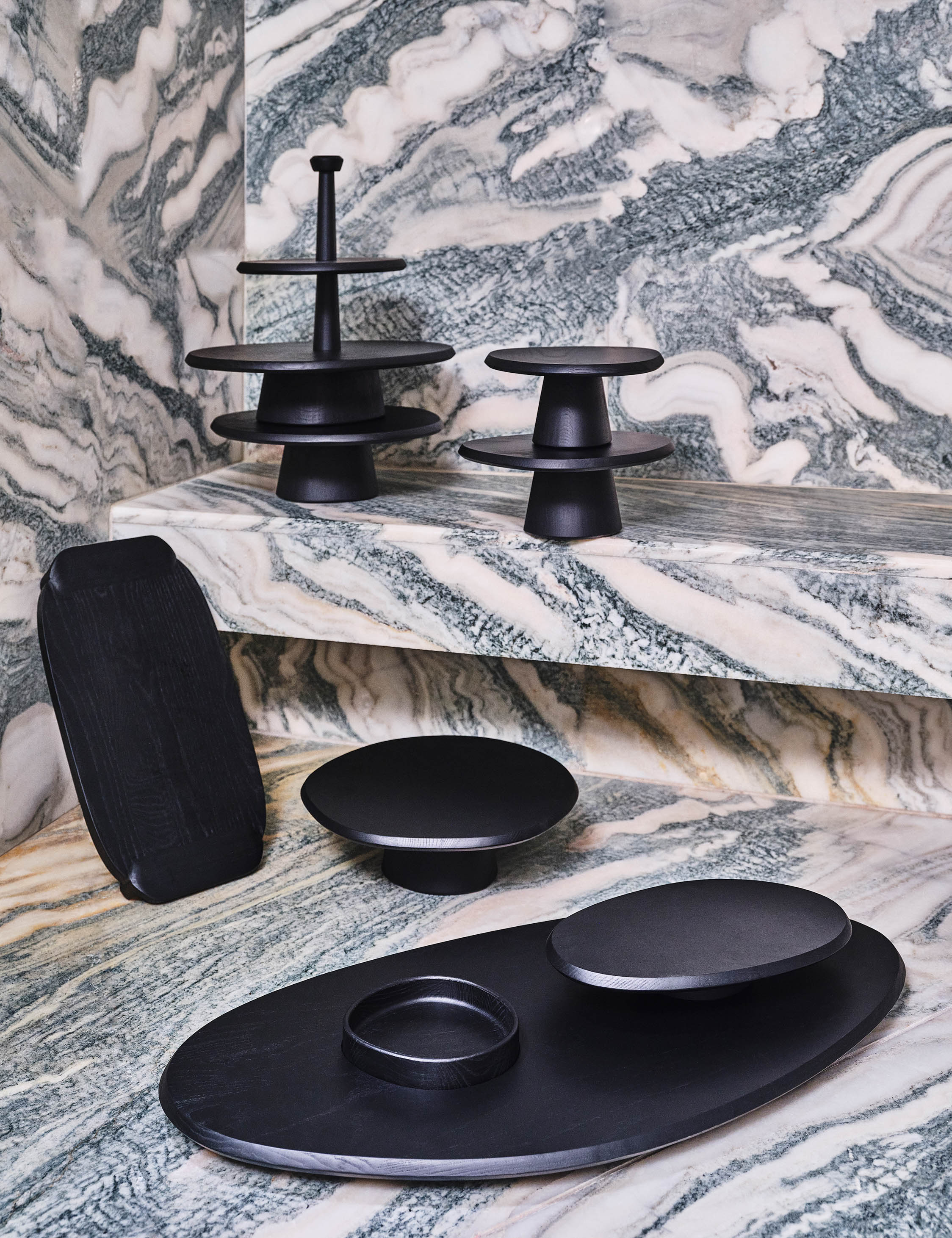 Kelly Wearstler x Serax Dune Ash Wood Cake Stand - Elegant Dessert Display for Weddings, Parties & Home Decor