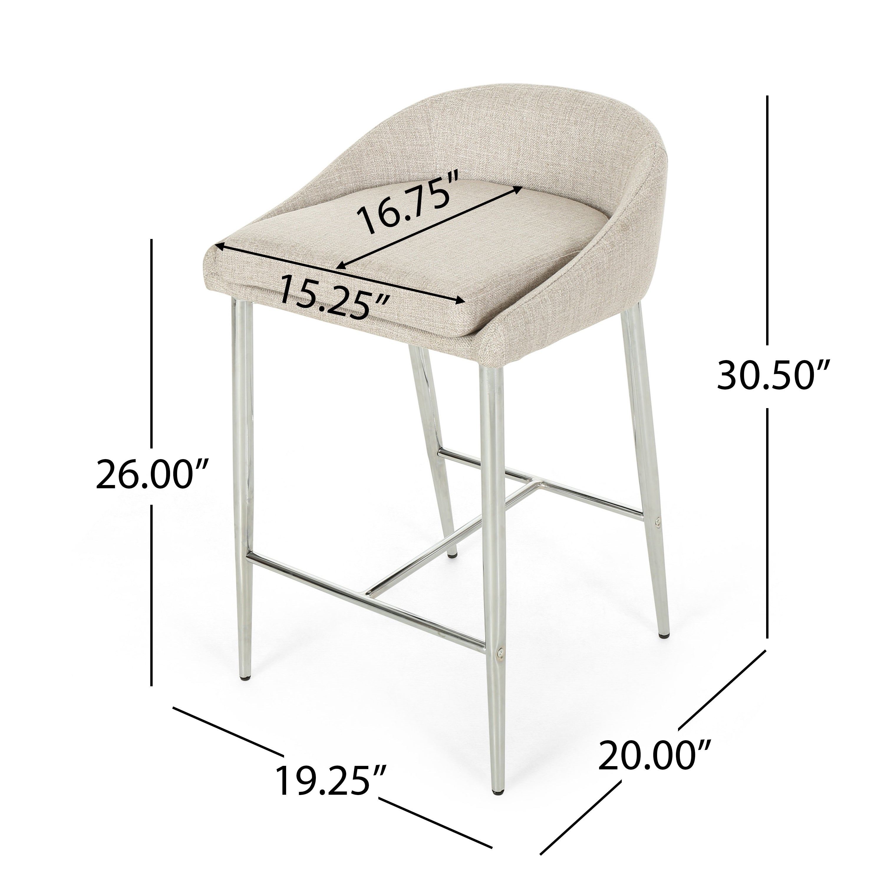 2-Pack Modern Counter Stools for Kitchen Island Bar - Adjustable Height, Comfortable Seating for Dining & Entertaining