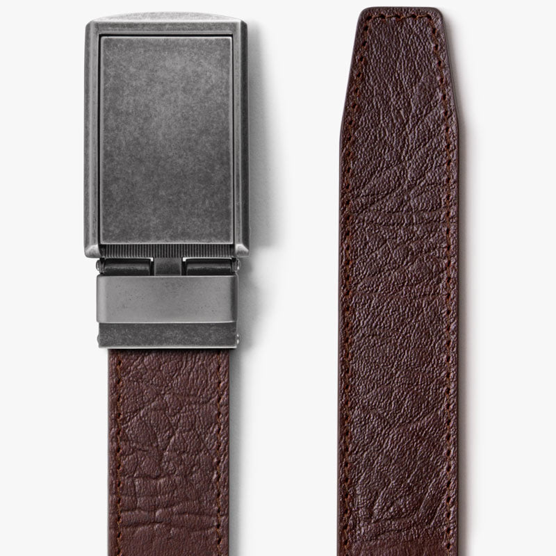 Premium Full Grain Leather Belt for Men - Genuine Brown Leather with Custom Square Buckle - Durable & Stylish for Casual, Business & Formal Wear