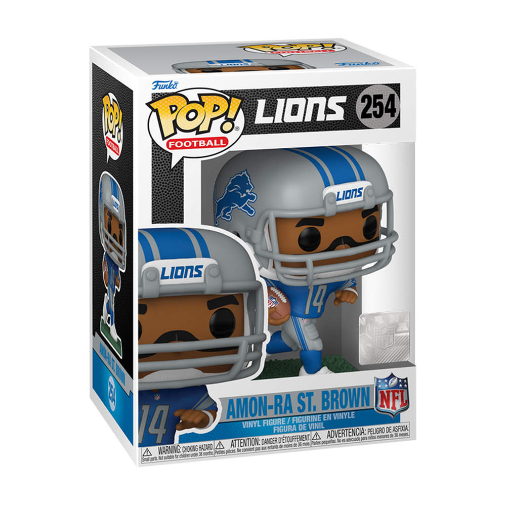 Funko POP! NFL Detroit Lions Amon-Ra St. Brown Vinyl Figure - Collectible Sports Memorabilia for Fans and Gift Ideas - Perfect for Home, Office, or Game Room Decor