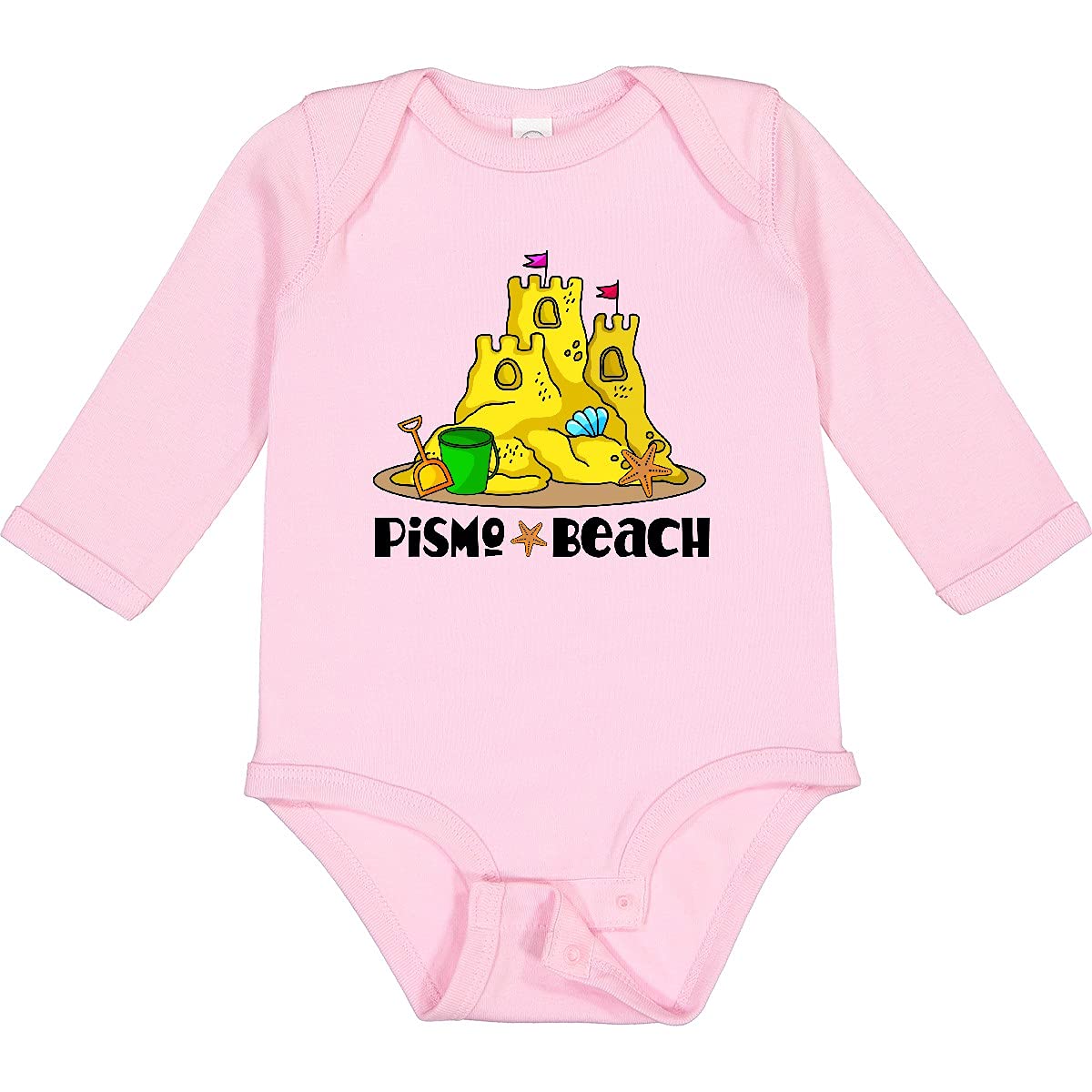 Inktastic Pismo Beach California Vacation Long Sleeve Baby Bodysuit - Soft Cotton Creeper for Boys & Girls - Beach Trip, Family Outing, Photo Shoot Outfit