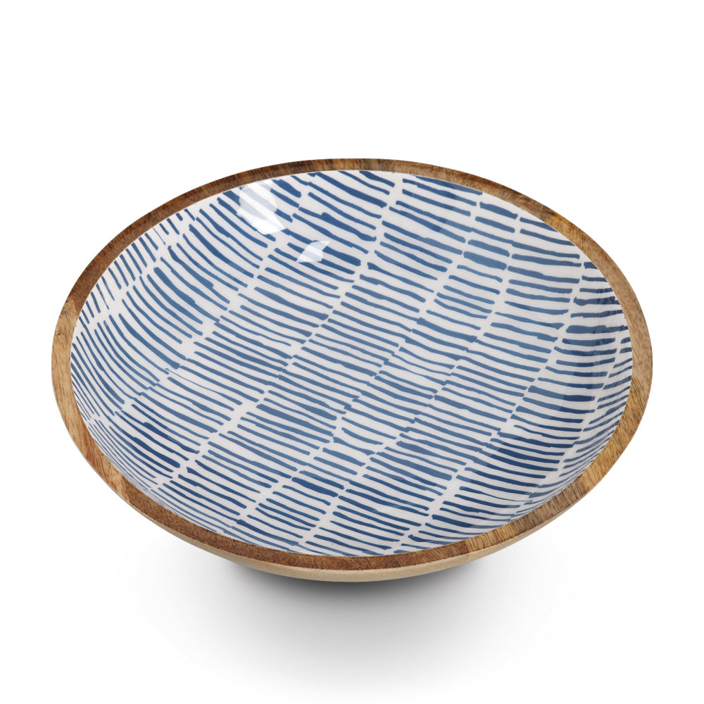 Handmade Blue Mango Wood Bowl - 12