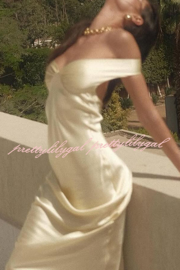 Elegant Solid Color Off Shoulder Backless Slim Maxi Dress for Women - Perfect for Beach Vacations, Summer Parties & Date Nights