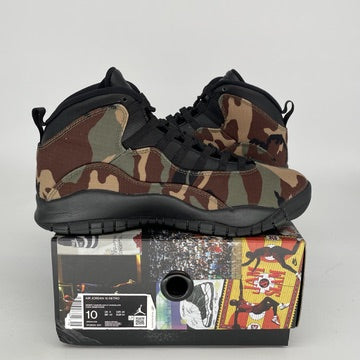 AIR JORDAN 10 Retro Sneakers - Woodland Camo Men's Size 10 (310805-201) | Basketball Shoes for Men, Streetwear Fashion & Casual Wear