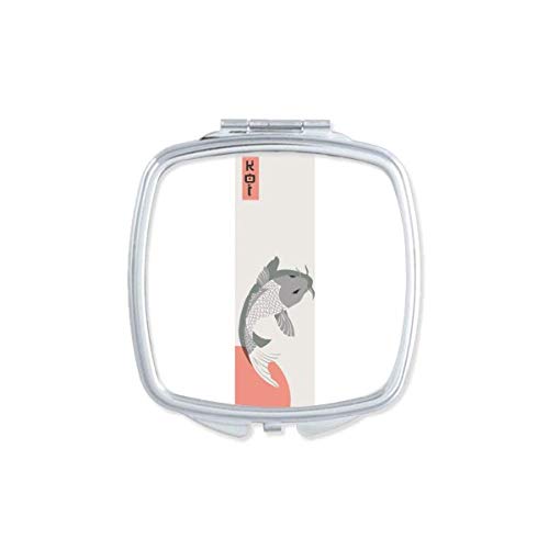 Japanese Traditional Fish Pattern Mirror - Portable Compact Double-Sided Makeup Mirror for Travel, Purse & Handbag (DIYthinker) - Perfect for On-the-Go Touch Ups, Home Vanity & Gift Giving