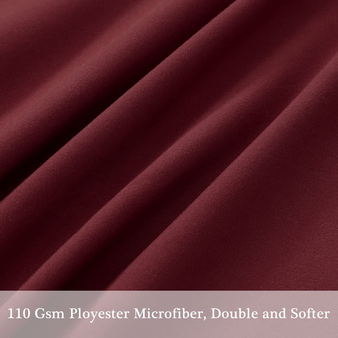 PiccoCasa 20x60 Inch Body Pillow Cover with Zipper - Soft Brushed Microfiber Pillowcase (110 GSM) in Burgundy - Perfect for Sleeping, Maternity Support & Lounge Comfort