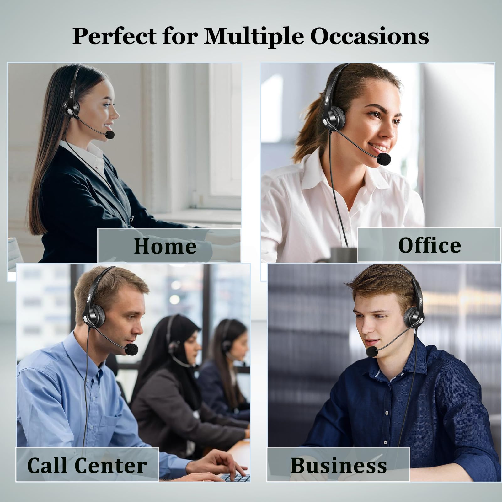 Noise Cancelling Cisco Headset with Mute Switch - Dual RJ9 Corded Telephone Headset for Cisco IP Phones 6941 6851 6945 7821 7841 7861 7942 7945 7962 7965 8811 8861 - Perfect for Call Centers, Office Communication & Remote Work