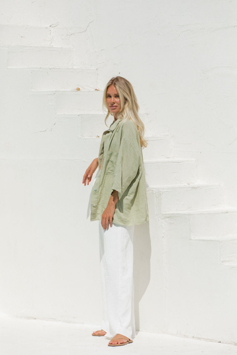 Sea Breeze Washed Linen Top for Women - Soft & Breathable Summer Blouse - Perfect for Beach Vacations, Casual Outings & Boho Style