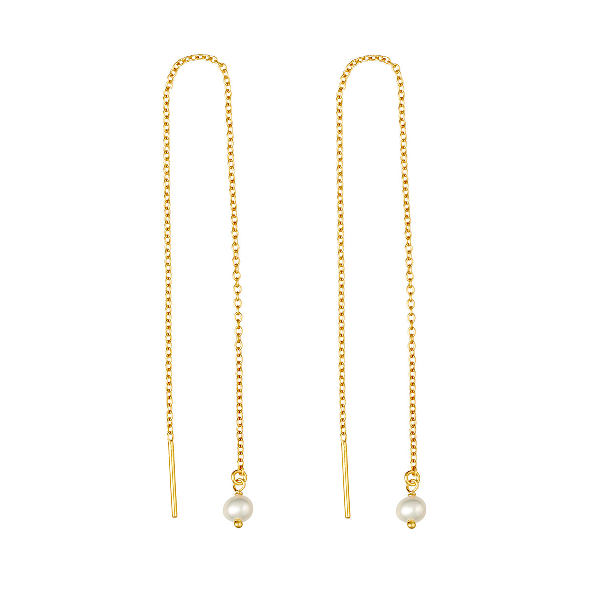 Dainty Gold Pearl Threader Earrings for Women - Elegant & Minimalist Jewelry for Everyday Wear, Parties & Special Occasions