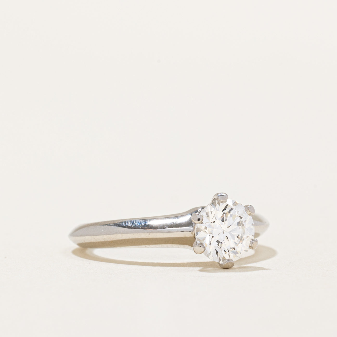 Tiffany & Co. Platinum Engagement Ring - The Tiffany Setting 0.77ct VS2 F Excellent Cut Size 4.5 | Perfect for Proposals, Anniversaries & Special Occasions