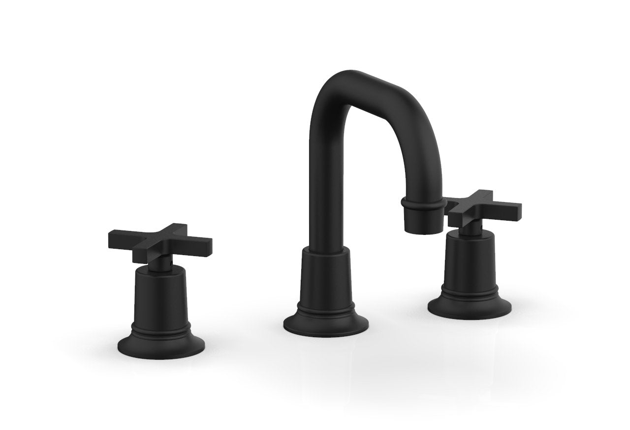 HEX MODERN Widespread Bathroom Faucet - 8 Inch Centerset Cross Handles Brushed Nickel for Sink Vanity - Perfect for Modern Home & Commercial Restroom Use