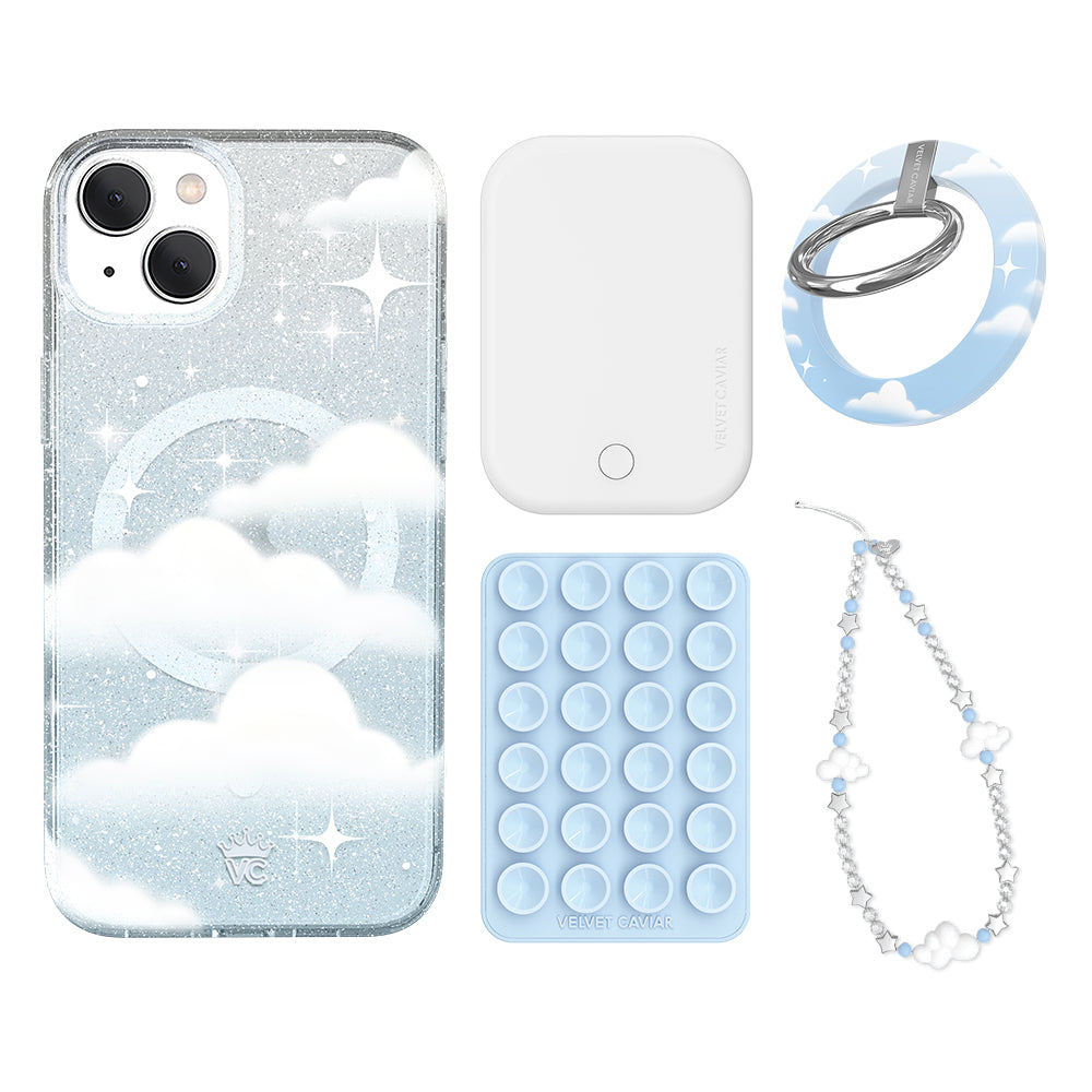 In The Clouds Stardust iPhone Grip Bundle Set - Non-Slip Phone Holder for iPhone 13/14/15 Pro Max, Perfect for Gym, Running, Travel & Everyday Use