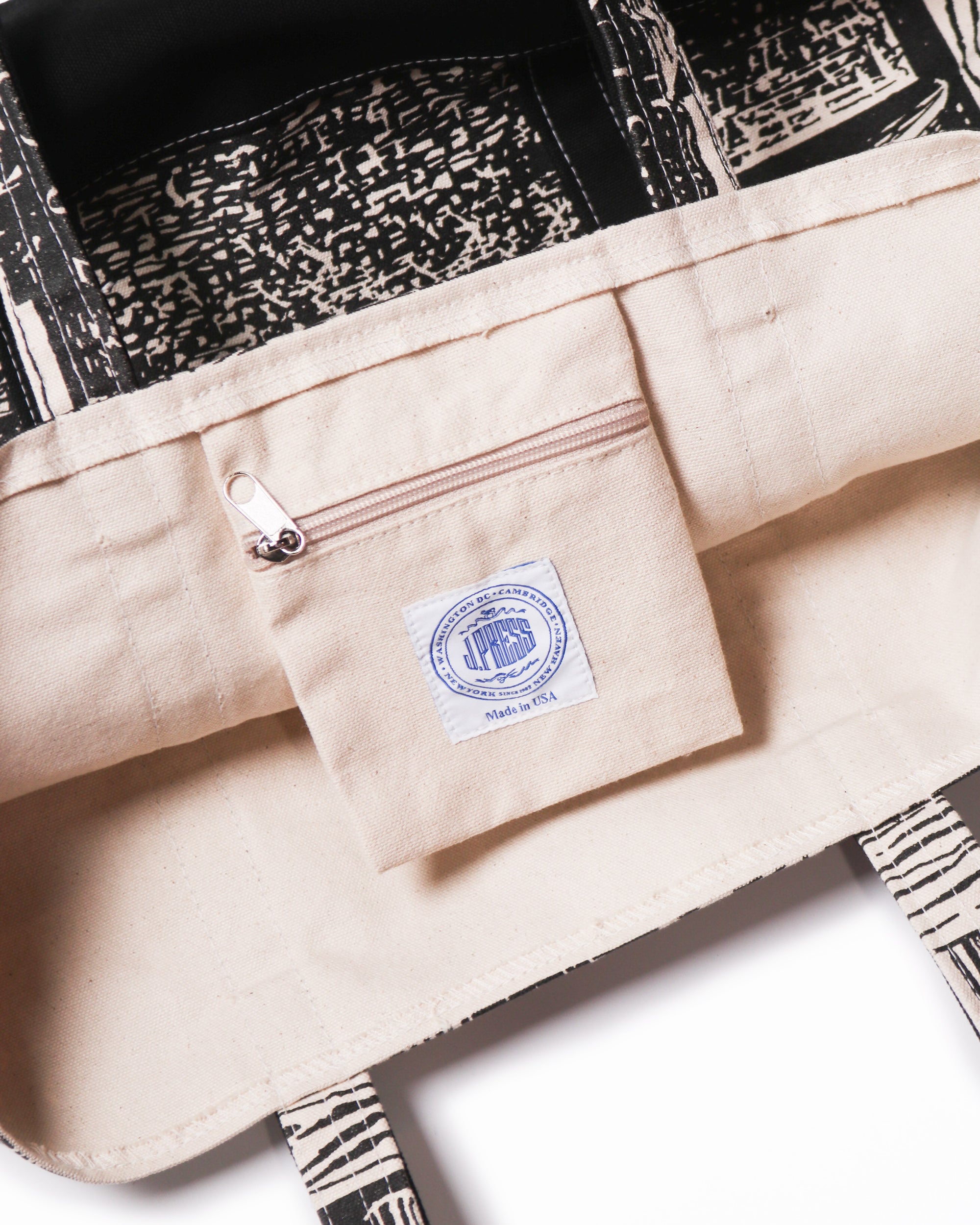 J. Press Premium Canvas Tote Bag - Durable & Stylish Carryall for Work, Travel, and Shopping | Eco-Friendly Reusable Grocery Bag