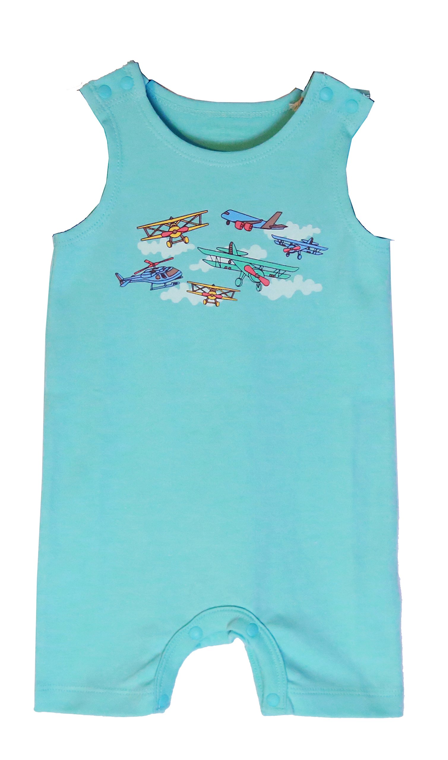 Cigogne BeBe Airplane Sleeveless Baby Romper - Soft Cotton Jumpsuit for Travel & Playtime