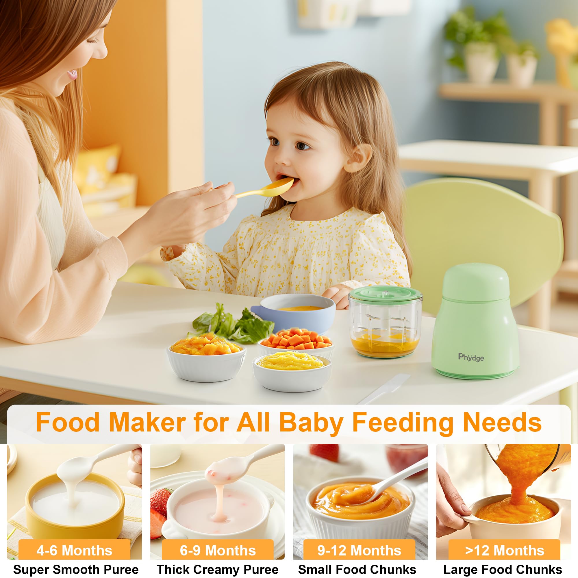 **Baby Food Maker - 10oz Green Blender & Puree Maker for Fruits, Vegetables & Meat - 10-Second Quick Food Processor for Soft Baby Meals - Perfect for Homemade Baby Food & Toddler Snacks**