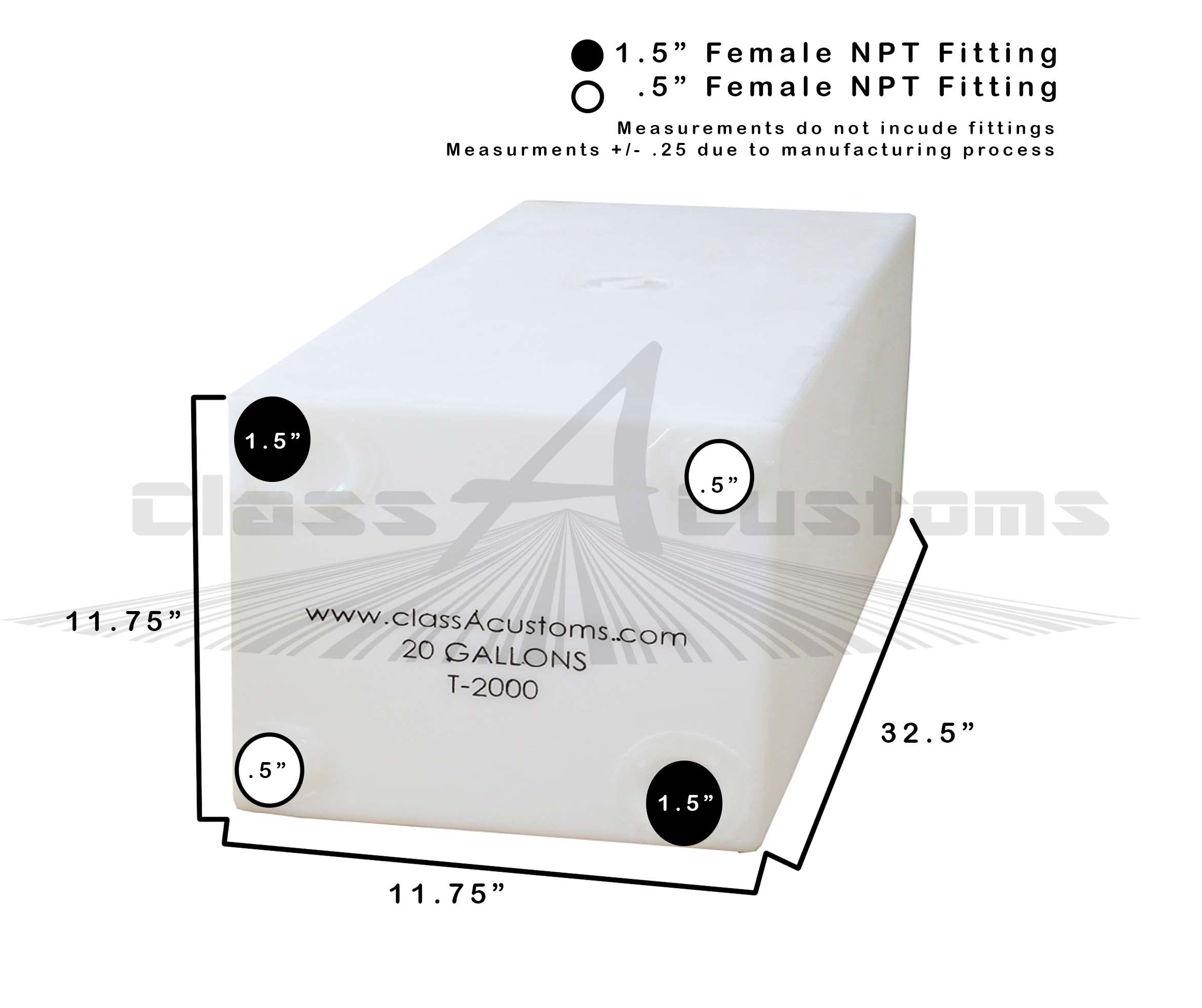 Premium RV Fresh & Gray Water Tank Combo Pack (20 Gallon & 23 Gallon) - Durable RV Water Holding Tanks for Camping, Boondocking & Off-Grid Adventures