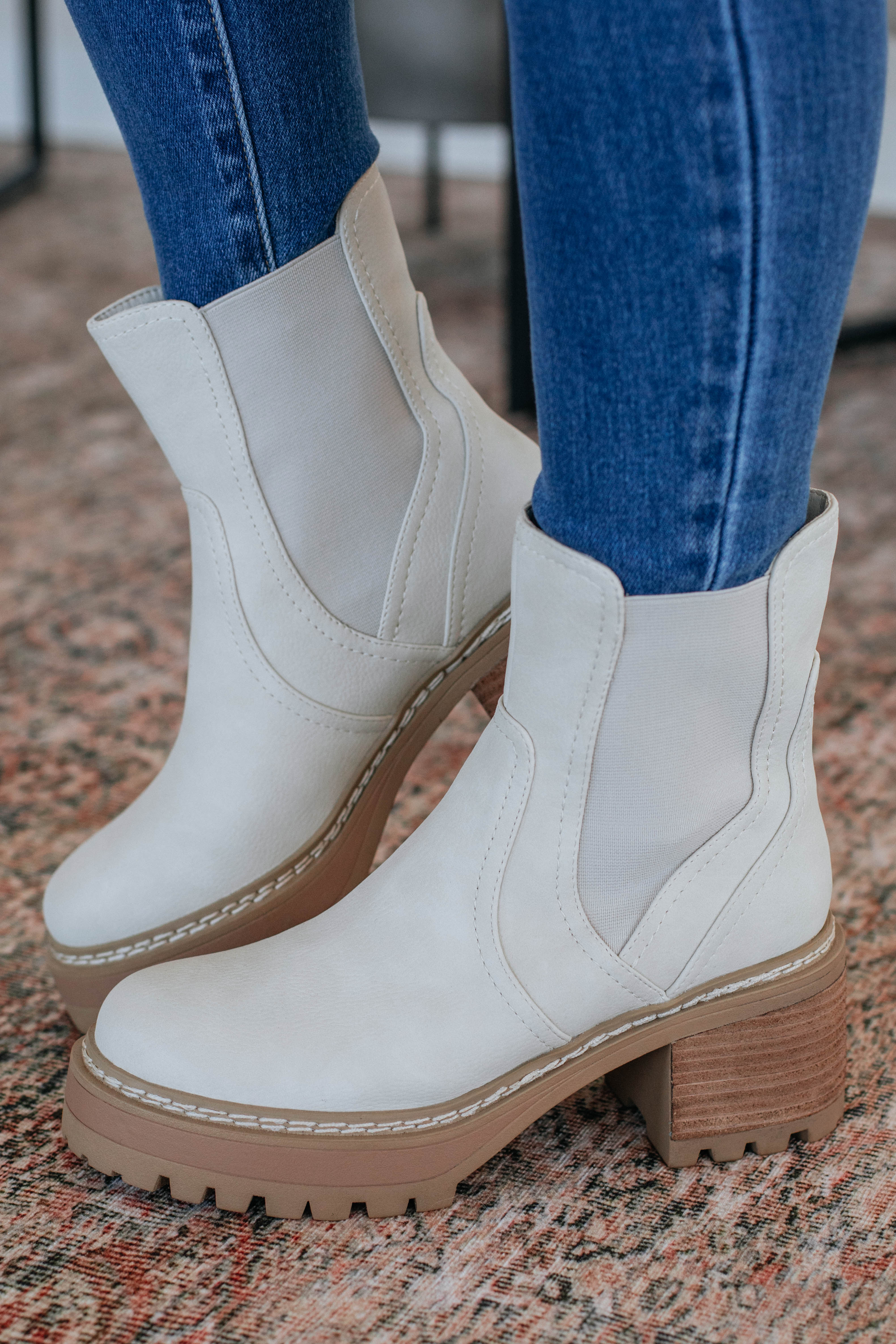 Prioritizing Me Women's Fashion Boots in Ecru - Stylish & Comfortable for Everyday Wear, Office, and Casual Outings