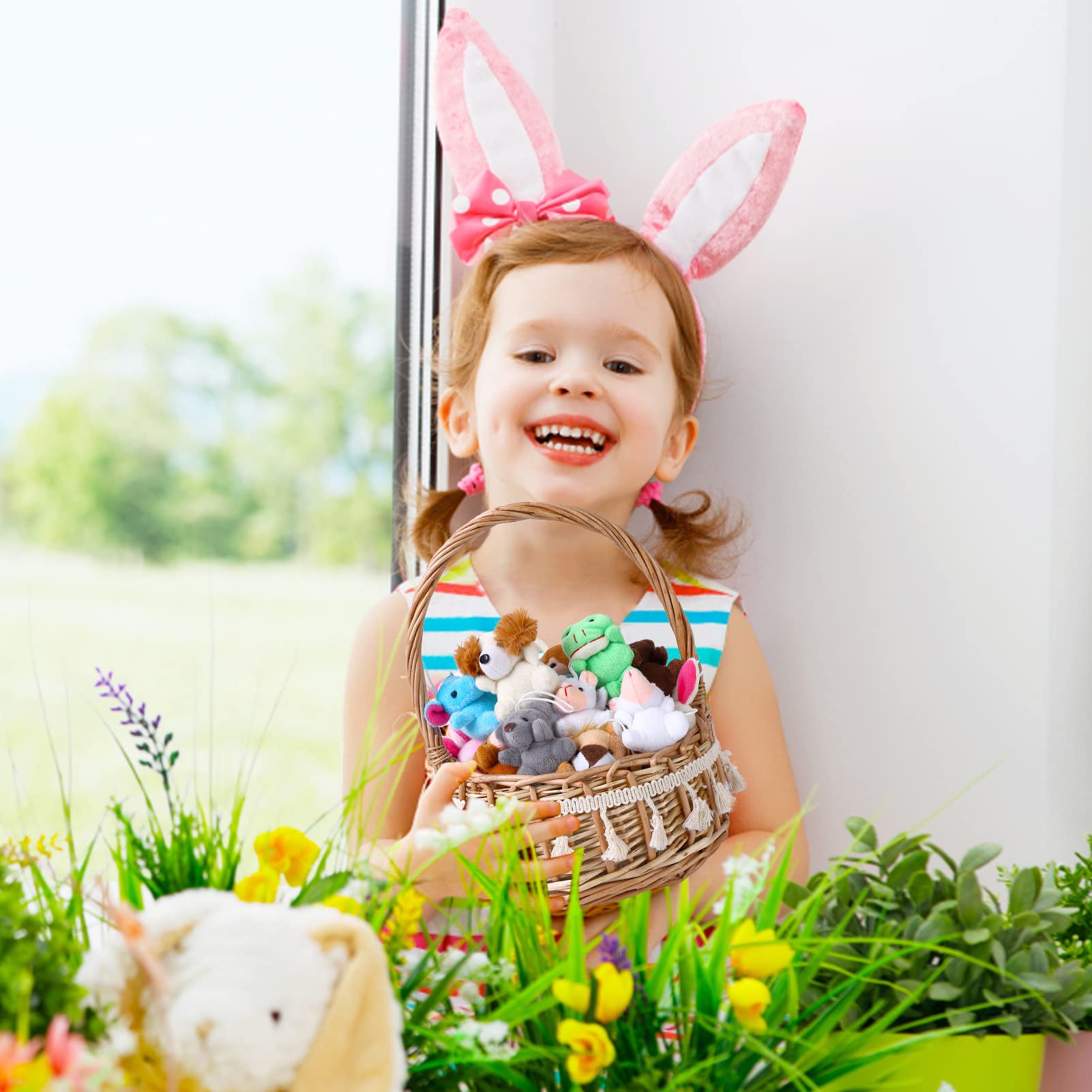 24 Pack Easter Eggs with Mini Plush Animals - Stuffed Toys for Kids, Easter Basket Stuffers & Fillers, Easter Egg Hunt Prizes, Party Favors - Perfect for Easter Celebrations, Classroom Rewards & Birthday Party Gifts