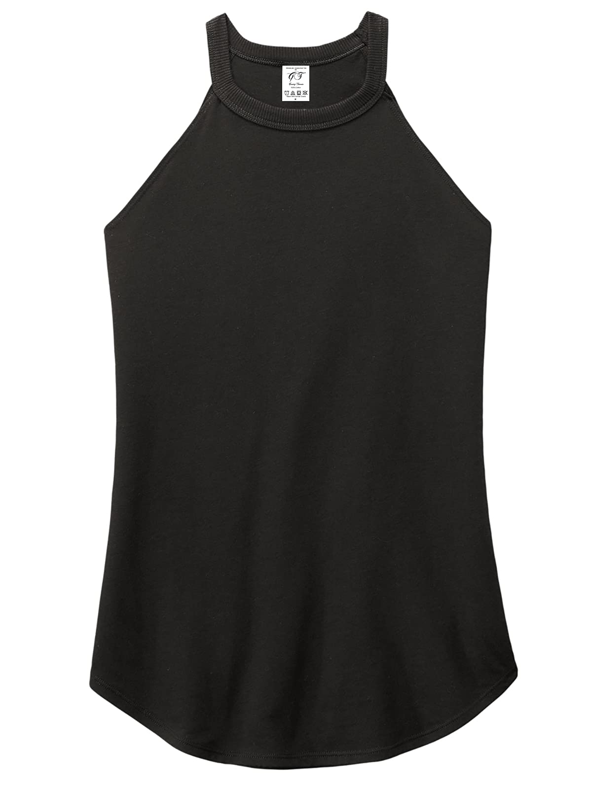 Gravity Threads Women's Rocker Halter Tank Top - Sexy Sleeveless V-Neck Summer Tops for Concerts, Beach & Night Out