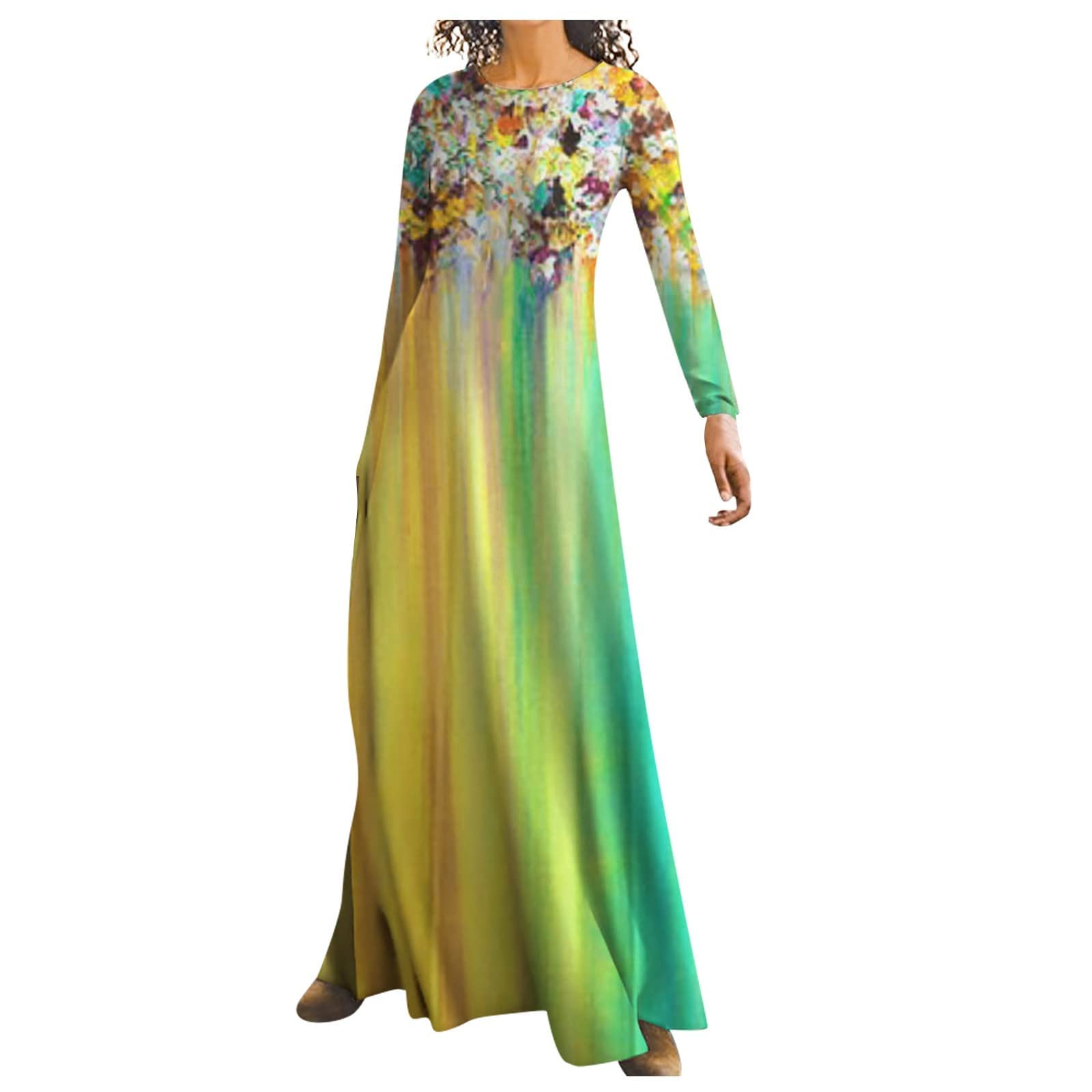 Women's Plus Size Bright Camouflage Print Maxi Dress - Long Casual Maternity Dress for Fall & Winter | Perfect for Pregnancy, Outdoor Activities & Seasonal Fashion