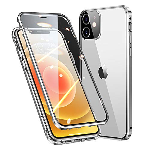 Lockable Magnetic Case for iPhone 11 Pro - 360° Full Body Protection with Tempered Glass Screen & Camera Lens Protector, Clear Bumper Cover with Safety Lock (Silver) | Perfect for Outdoor Activities, Travel & Daily Use