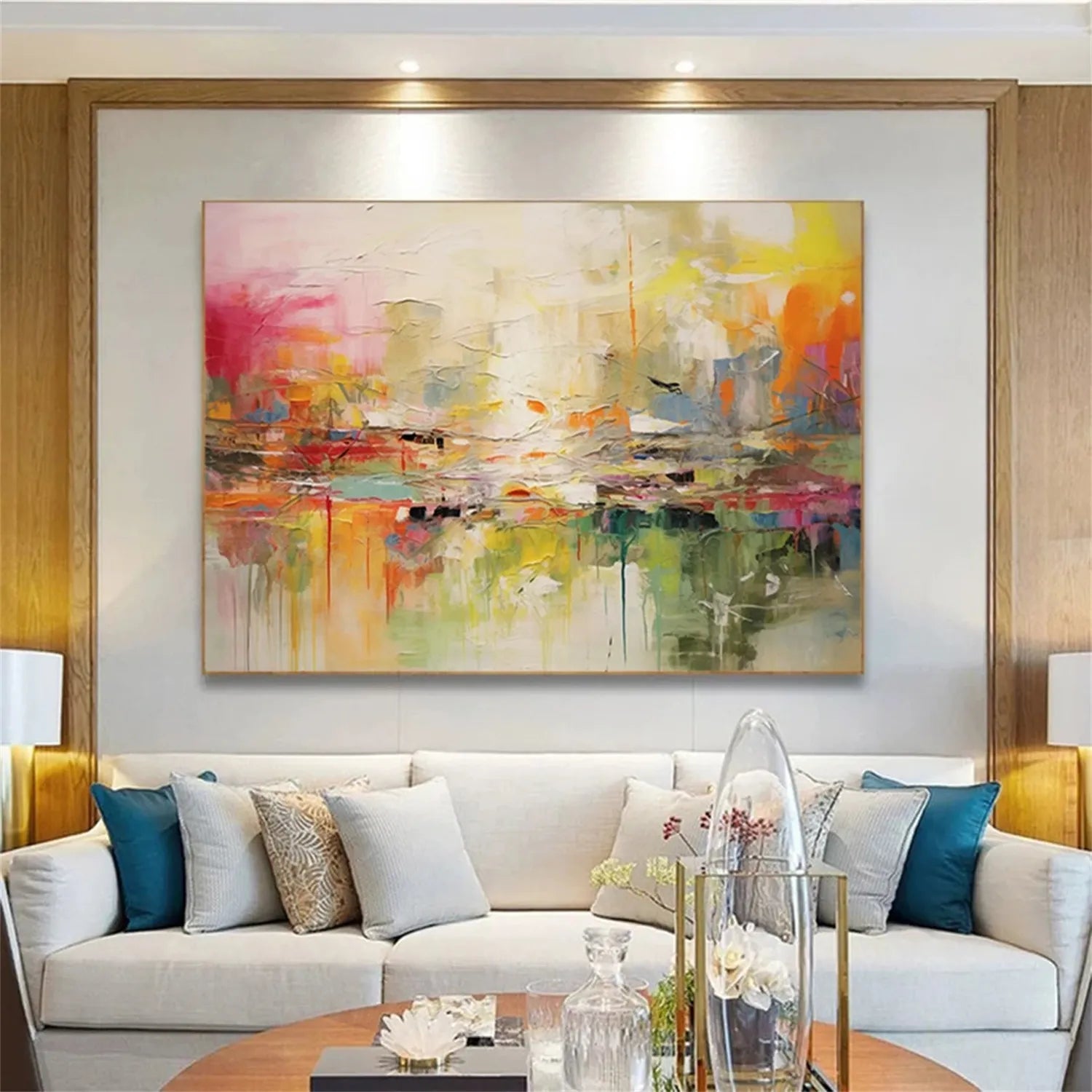Abstract Painting #AB 179 - Modern Wall Art for Living Room, Bedroom & Office Decor | Unique Handmade Canvas Artwork