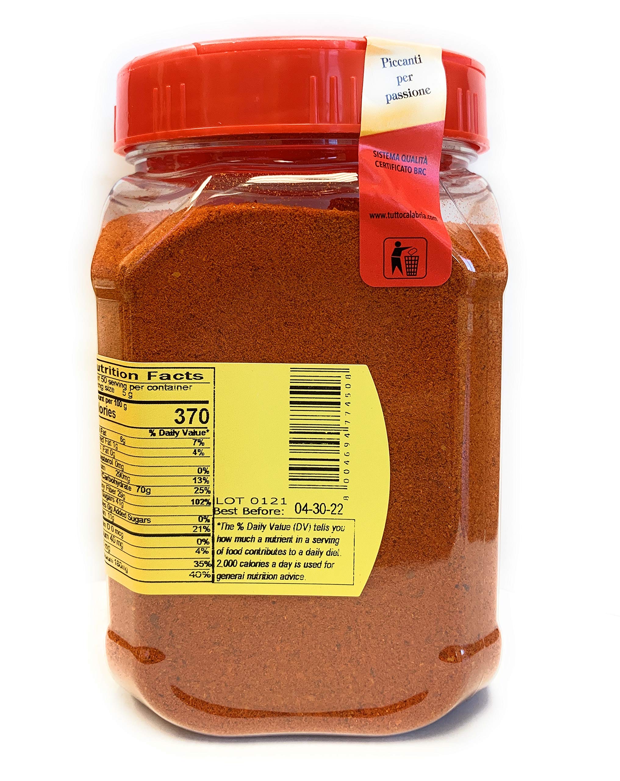TUTTOCALABRIA Calabrian Hot Chili Powder - Authentic Italian Spicy Seasoning, 350g (12.3oz) | All Natural, Non-GMO, Gluten-Free | Made in Italy | Perfect for Pasta, Pizza & Mediterranean Cooking