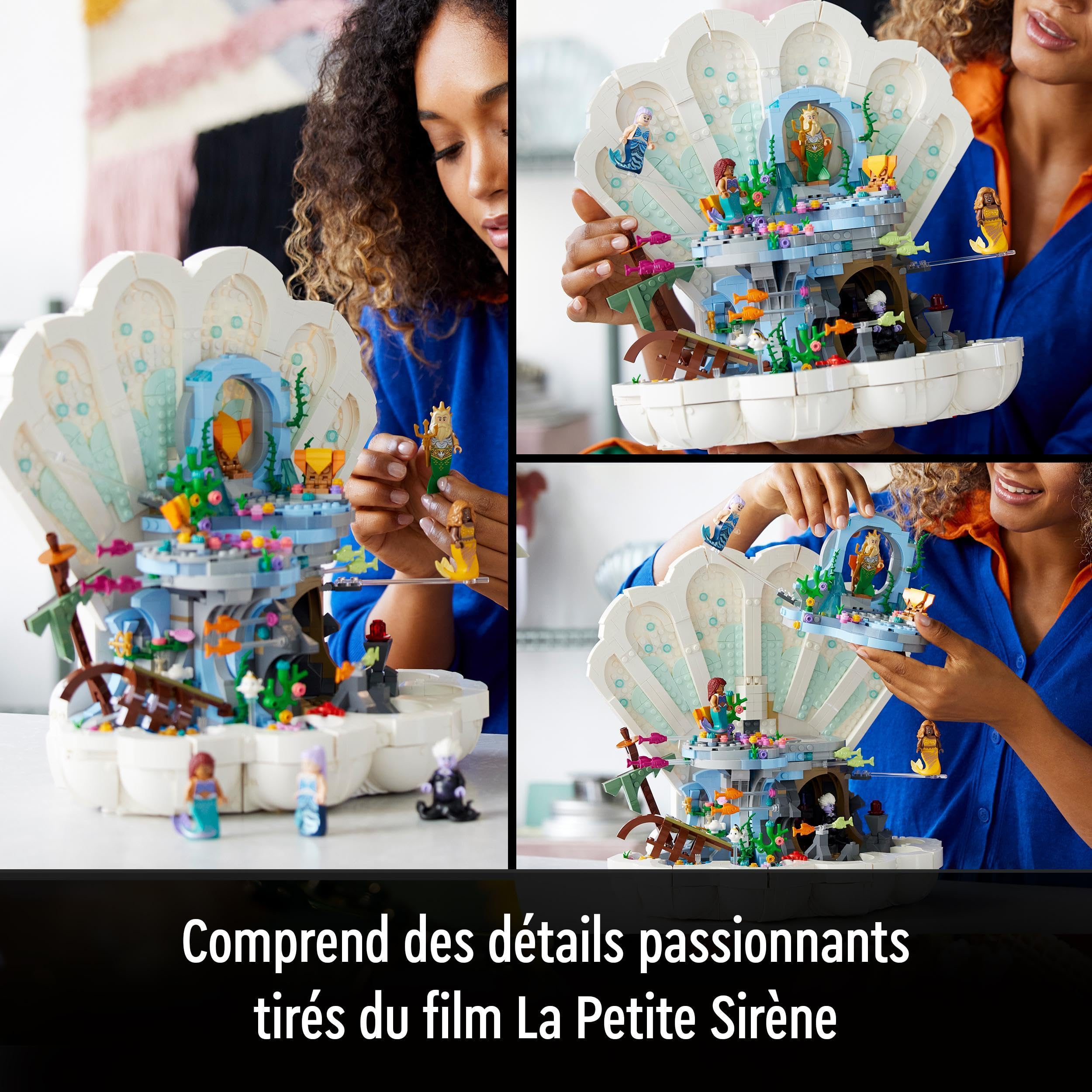LEGO 43225 Disney The Little Mermaid Royal Clam Shell Building Set - Collectible Model with Mini Figures, Perfect Gift for Adults & Fans - Home Decor, Display Piece for Disney Enthusiasts