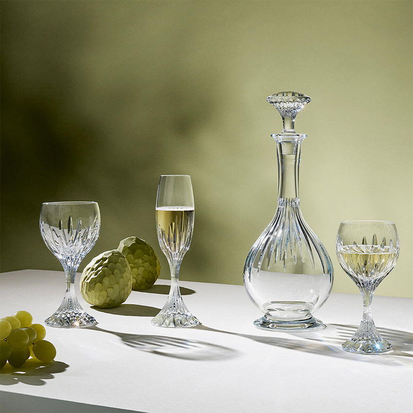 Baccarat Massena Champagne Flutes Set of 2 - Elegant Crystal Glassware for Wedding Toasts & Romantic Celebrations