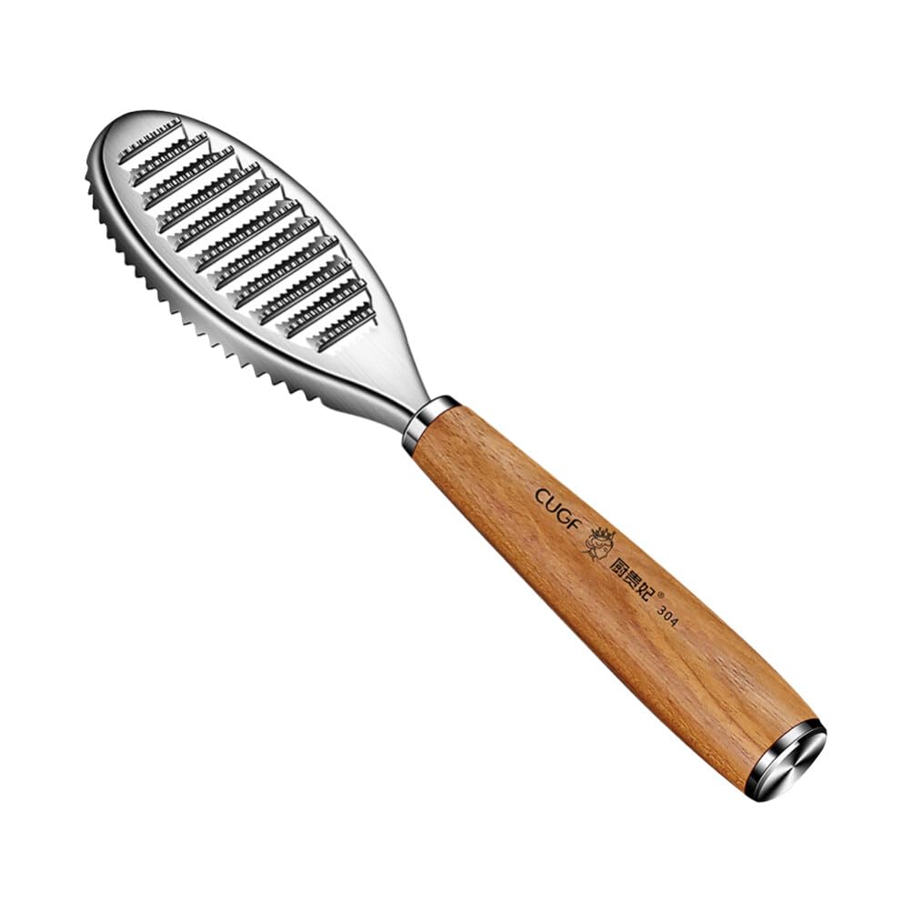 Stainless Steel Fish Scaler Brush - Professional Fish Scale Remover Tool with Sawtooth Design for Kitchen | Perfect for Cleaning Salmon, Tilapia, Bass and More | Essential Kitchen Gadget for Home Cooks & Fishermen