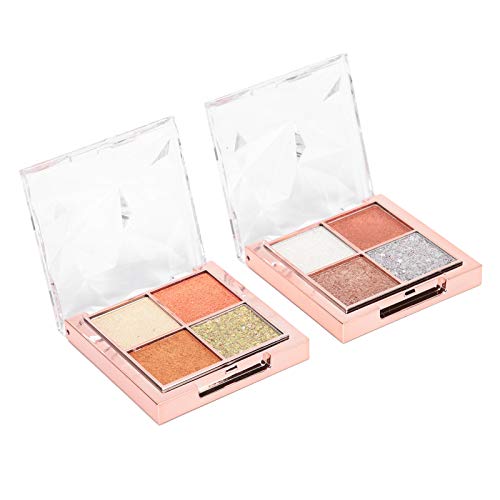 4-Color Eyeshadow Palette - Long Lasting Matte & Pearlized Eye Shadow Powder Makeup Set (01# + 02#) for Day to Night Looks, Party & Professional Makeup