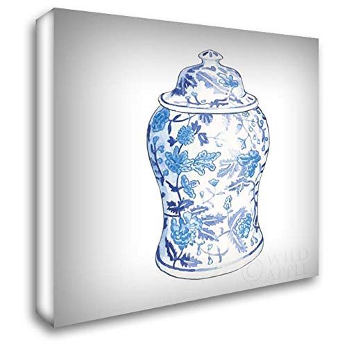 Wild Apple Portfolio 28x28 Inch Large Gallery Wrapped Canvas Art - Ginger Jar VI on White - Modern Home Decor for Living Room, Bedroom & Office