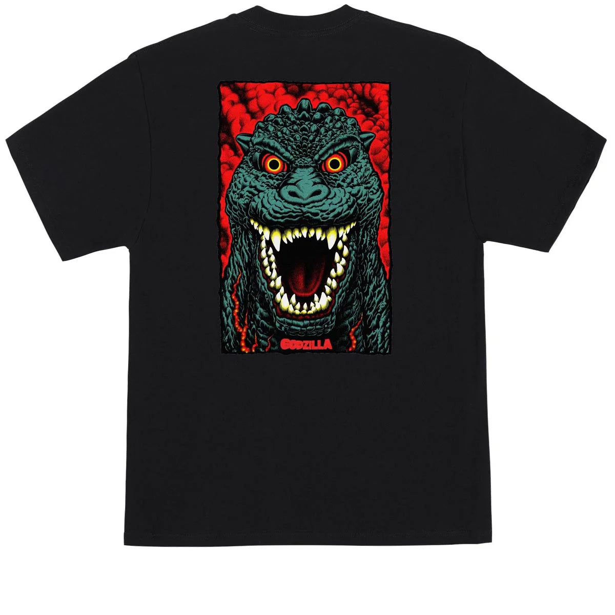 Santa Cruz Godzilla Destroyer Stripes T-Shirt - Black Graphic Tee for Skateboarding & Streetwear Fashion
