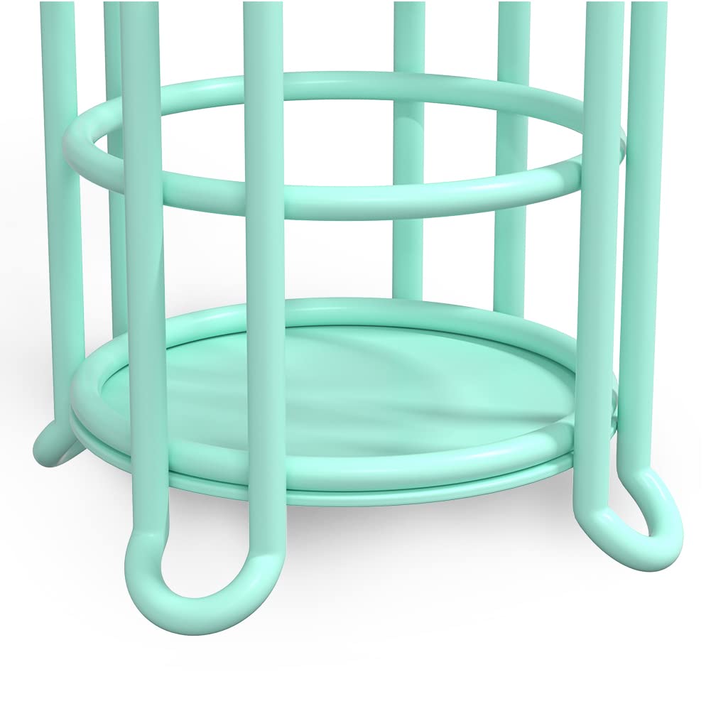 Nautical Toilet Paper Roll Holder Stand with Shelf for Large Rolls - Mint Green Bathroom Tissue Dispenser | Perfect for Coastal, Beach House & Nautical Themed Bathrooms