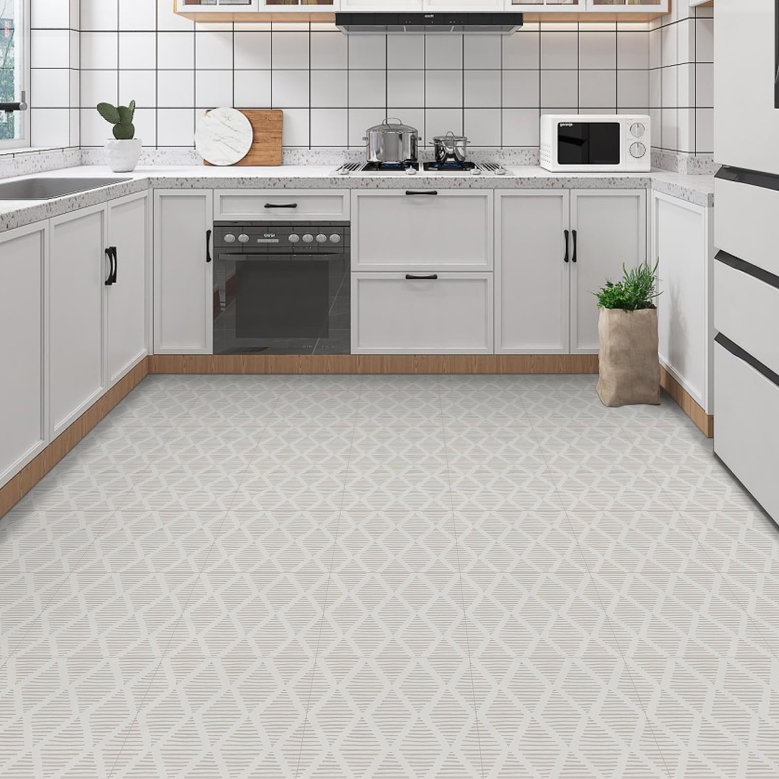 Waterproof Peel and Stick Floor Tiles for Bathroom - 11.8