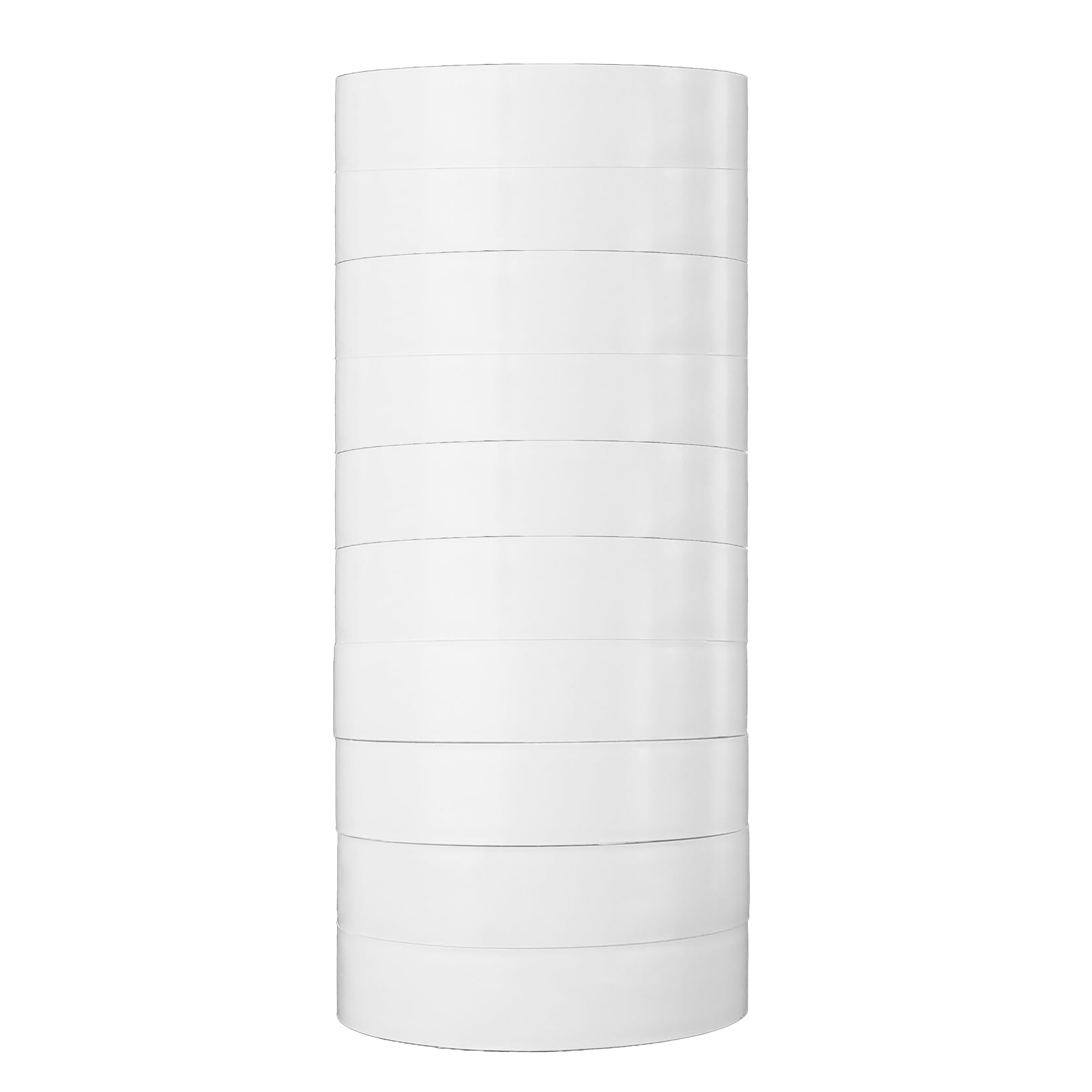 10 Pack 15mm×18m PVC Electrical Insulation Tape - Waterproof, Flame Retardant, General Purpose Adhesive Tape (White) for Wiring, Repairs & DIY Projects