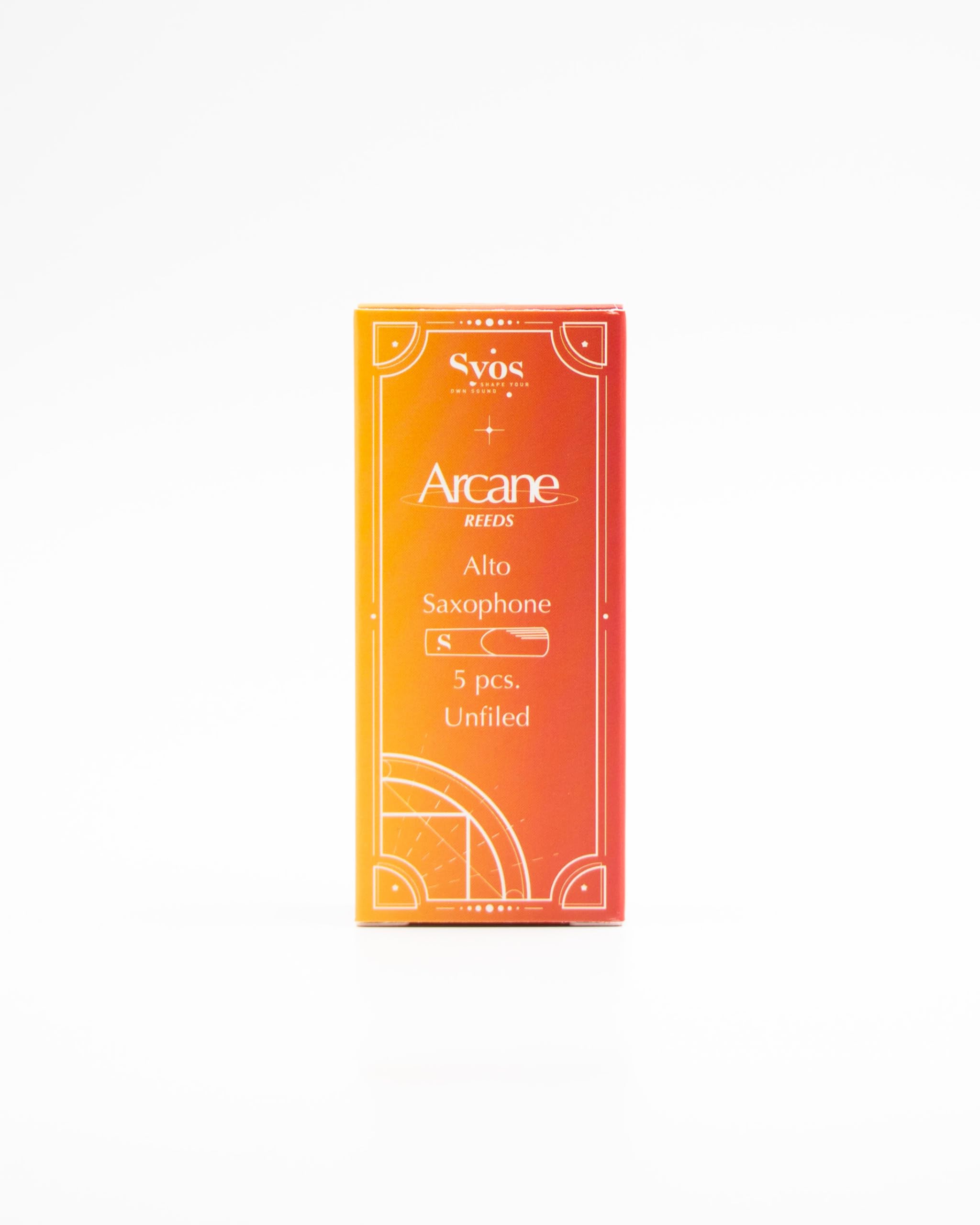Premium Syos Arcane Alto Saxophone Reeds 2.5 Strength - 5 Unfiled Reeds for Warm Rich Sound & Easy Playability - Professional Saxophone Mouthpiece Accessories for Jazz, Classical & Band Performances