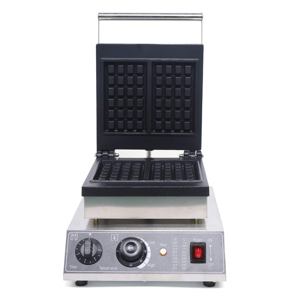 Commercial Waffle Maker - 2Pcs Electric Waffle Machine with Nonstick Coating & Stainless Steel Body, Temperature Control, 110V 1500W for US - Perfect for Restaurants, Cafes, and Breakfast Catering Businesses