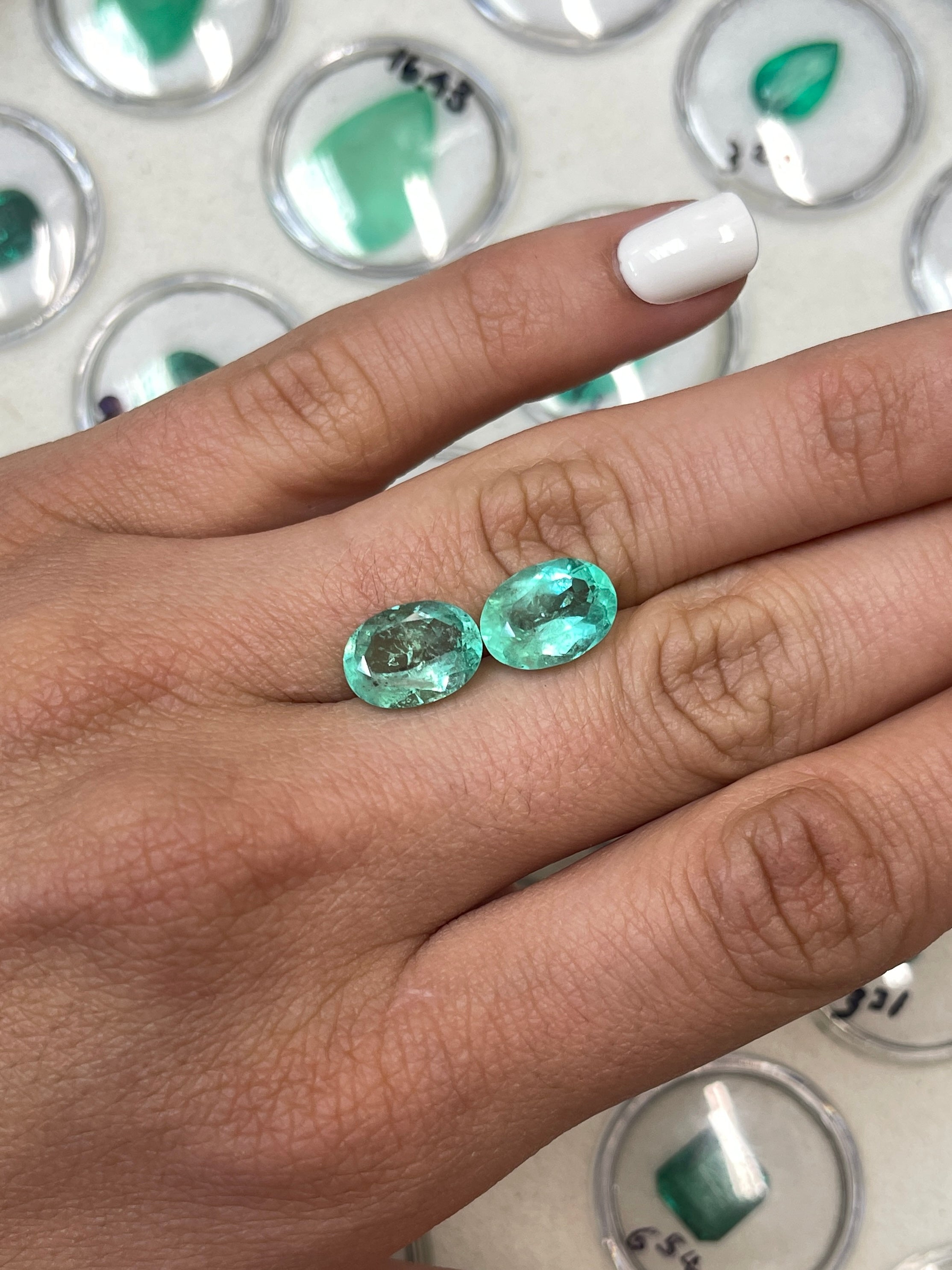 7.43tcw 12x9mm Matching Loose Colombian Emeralds Oval Cut Gemstones for Jewelry Making, Engagement Rings & Luxury Gifts