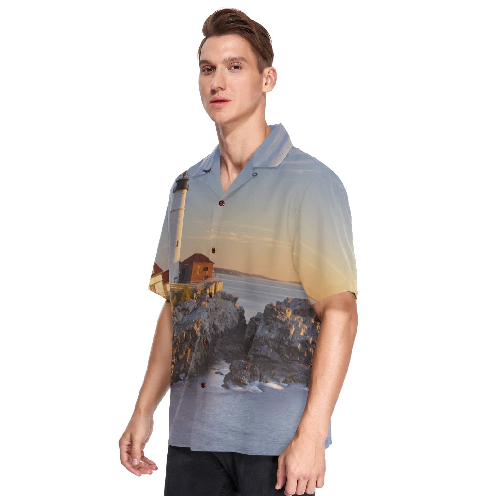 **Men's Hawaiian Shirts Short Sleeve - Tropical Aloha Shirt for Summer, Beach & Casual Wear - Lightweight Breathable Fabric for Vacation, Luau & Outdoor Activities**
