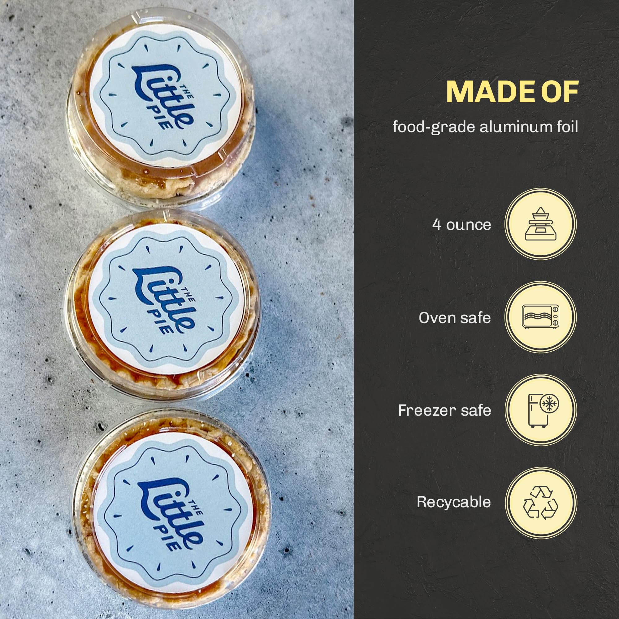 KitchenDance 4oz Disposable Gold Aluminum Baking Cups with Lids - Stackable Foil Pans for Creme Brulee, Flan, Cupcakes & Desserts - Perfect for Home Baking, Party Catering & Meal Prep (500-Pack)