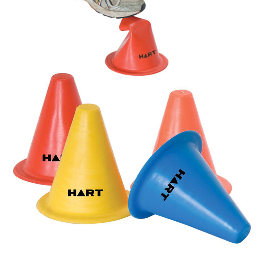 HART TPR Flex Cone Set of 4 - Durable Traffic Safety Cones for Parking, Construction & Sports Training - Perfect for Road Work, Gym Exercises & Outdoor Events