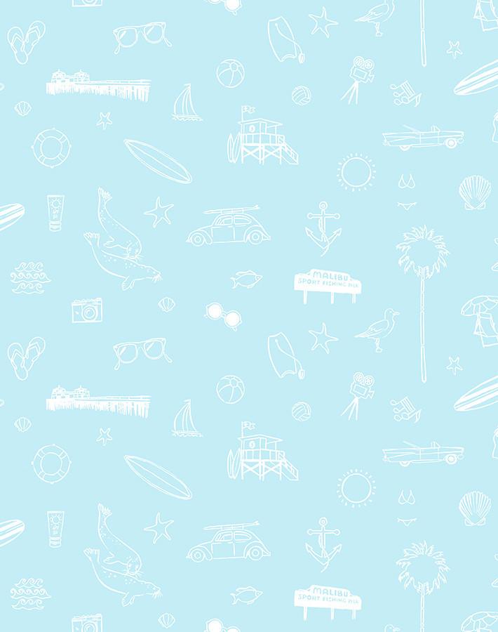 Nathan Turner 'Malibu' Wallpaper - Glacier Blue Peel & Stick Wallpaper for Bedroom, Living Room, and Nursery Decor