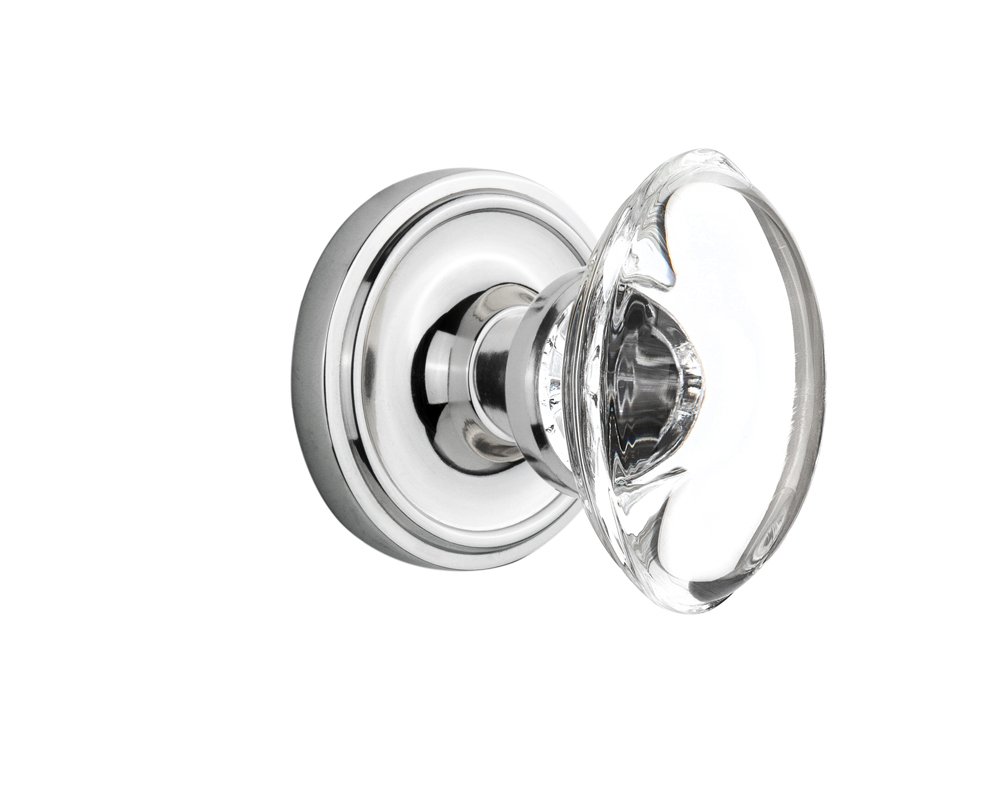 Vintage Oval Clear Crystal Glass Knob - 2.375