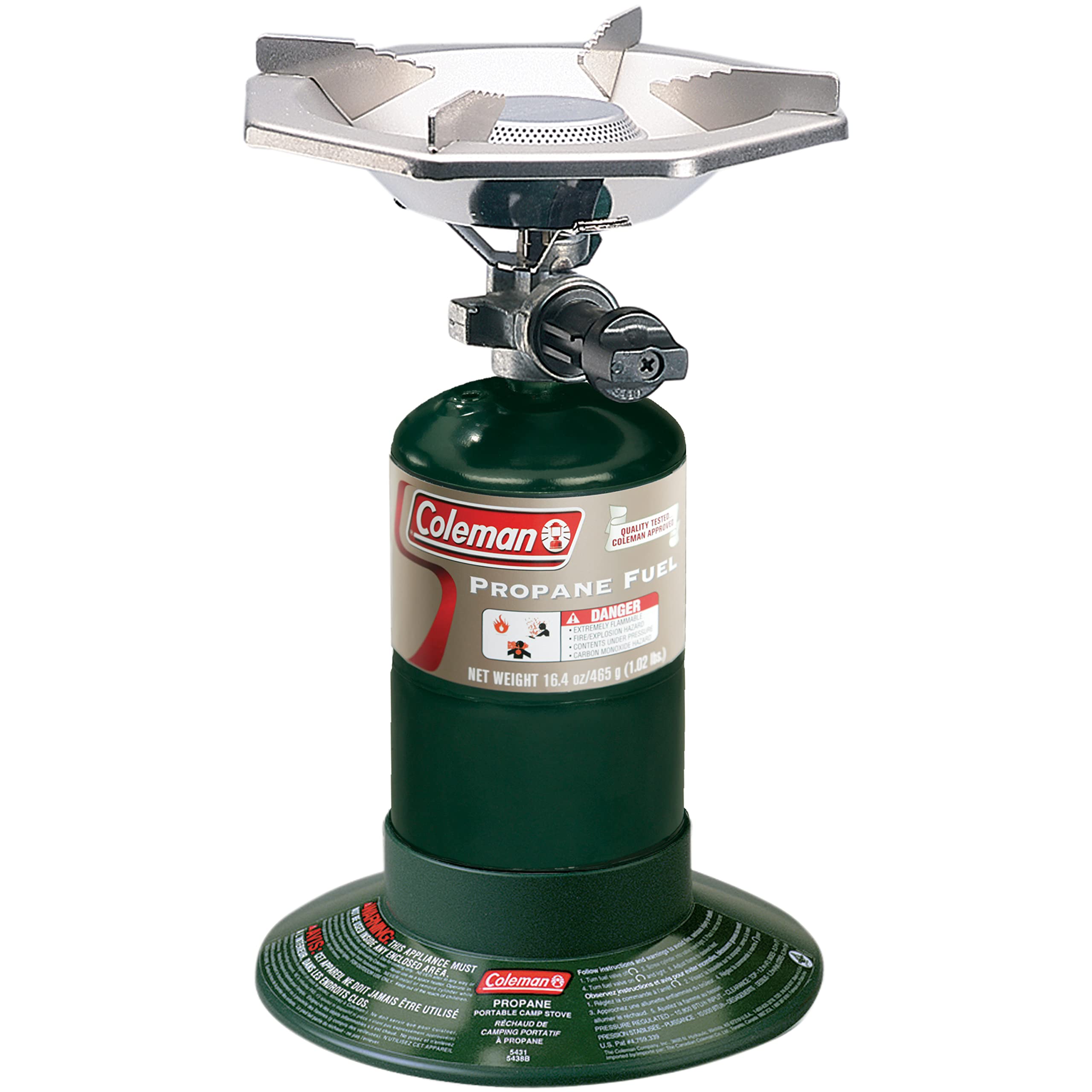 Coleman BottleTop Propane Stove with Adjustable Burner - 7650 BTU Portable Camping Stove for Backpacking, Hiking & Outdoor Cooking | Compact Gas Cooker for Picnics, Tailgating & Emergency Preparedness