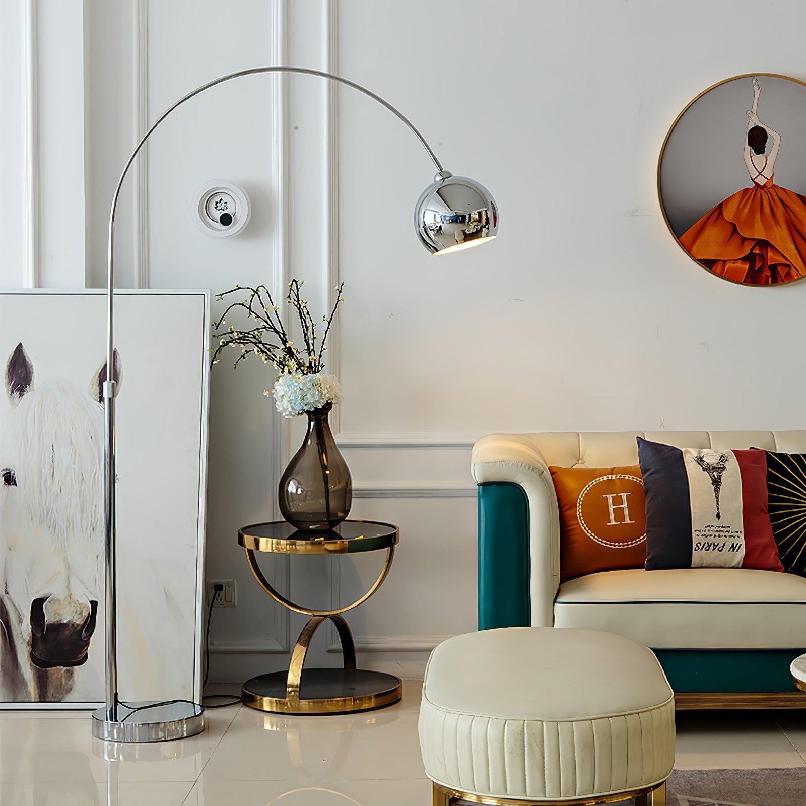 Modern Angler Floor Lamp with Adjustable Swing Arm - Dimmable LED Reading Light for Living Room, Bedroom & Office - Perfect for Reading, Working & Relaxing