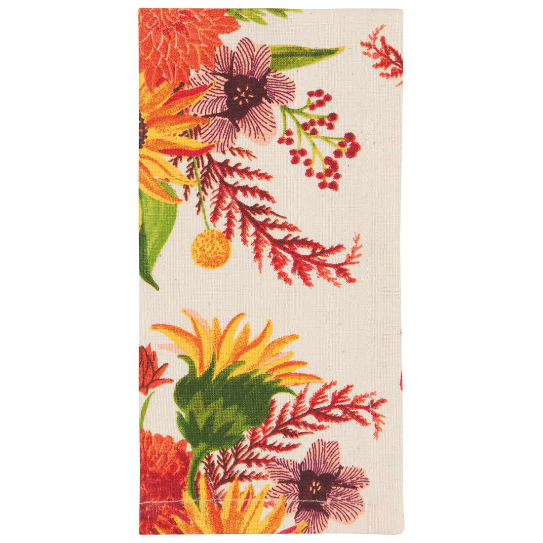 Now Designs Sunflower Splendor Printed Cloth Napkins - Set of 4 for Dining, Parties & Home Decor | Eco-Friendly Cotton Table Linens